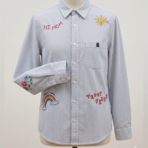 Teddy Fresh by Hila Klein Embroidered Doodles Shirt, Size Medium.